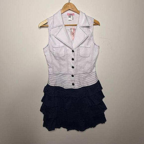 White and Blue Dress - Picture 3 of 5